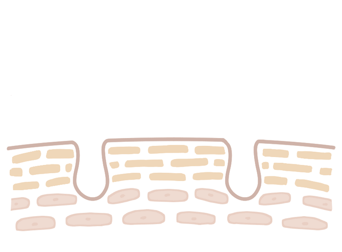 キメを整え、毛穴を目立たなくする肌図